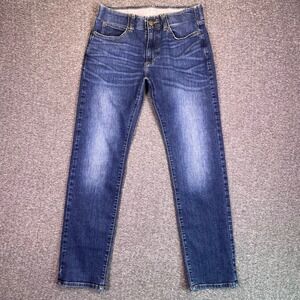 Lee Slim Straight Jean Mens 32x32 Dark Blue Denim Grunge Pants Casual Fit30.5x30